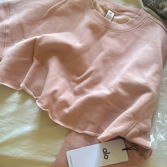 NWT ALO Yoga Extreme Cropped Pullover - Pink Quartz S - Picture 6 of 6